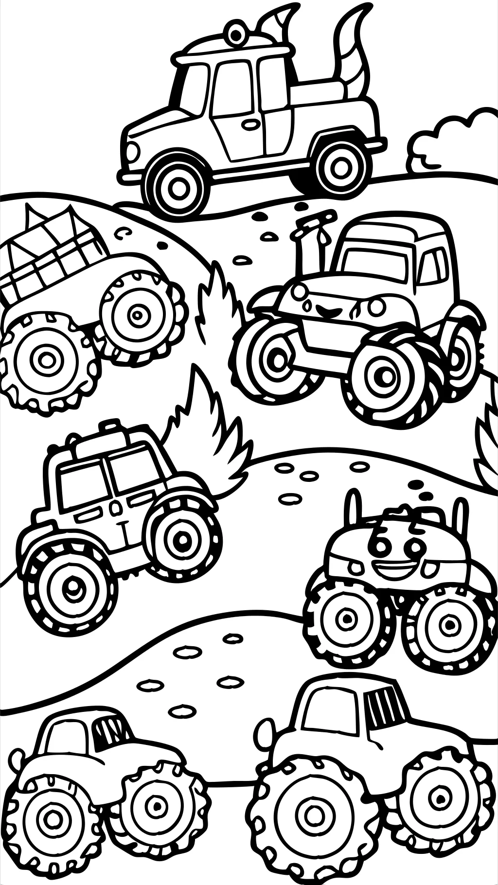 coloriages camions monstres